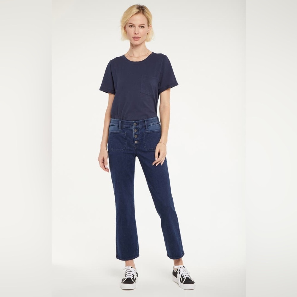 NYDJ Waist Match Marilyn Straight Ankle Jeans w/ Button Fly